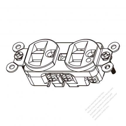 USA/Canada NEMA 5-15R Hospital Receptacle, 2 P 3 Wire Grounding 15A 125V