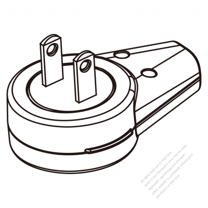 Taiwan/Japan (Rotatable) Plug 2-Pin 7A-15A 125V