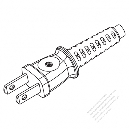 Taiwan/ Japan 2-Pin 2 wire Straight AC Plug, 7A/9A/ 11A/ 15A/12A 125V