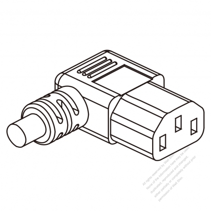 Brazil IEC 320 C13 Connectors 3-Pin Angle 10A 250V