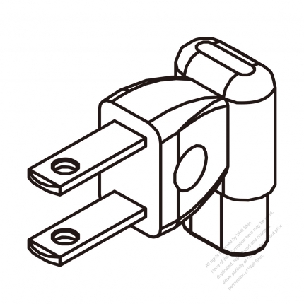 Adapter Plug, USA Angle Type to IEC 320 C1 Female Connector 2 to 2-Pin 0.2A