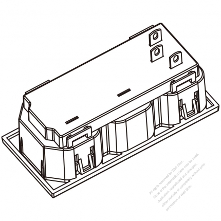 AC Socket IEC 60320-2 Sheet F Appliance Outlet  X 3, 10A/15A