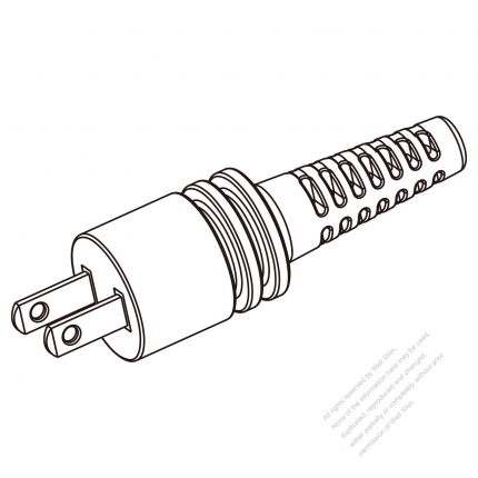 Taiwan/ Japan 2-Pin 2 wire Straight AC Plug