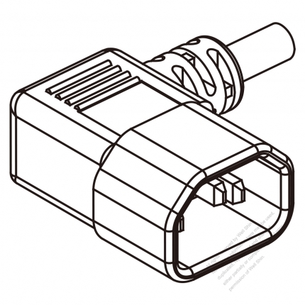 Europe IEC 320 Sheet E (C14) Plug Connectors 3-Pin Angle 10A 250V