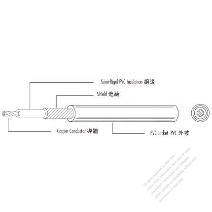 USA/Canada Type AC Power Special PVC Insulated Shielded Wire UL1503