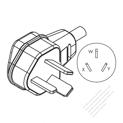 USA/Canada NEMA10-50P, 3 P/ 3 Wire Non-Grounding, Elbow AC Plug, 50A 125V/250V