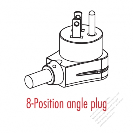 Taiwan/ Japan 3-Pin Elbow AC Plug, 7A/11A/15A 125V