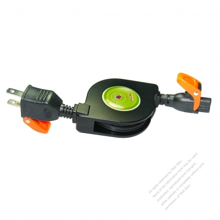 AC Auto-retrieve type, 2-Pin Notebook Power Cord, with optional AC cord/plug/connector (WS-004-L+WS-027-H Easy pull type)