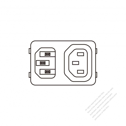 IEC 60320-1 (C14) Appliance Inlet (Inlet to IEC 320 Sheet F Outlet) 10A 250V