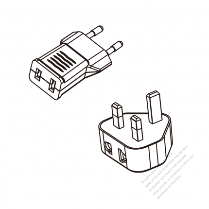 US 2-Pin to Europe/UK Adapter Plug (No voltage conversion function)