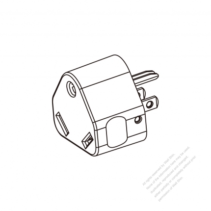 RV Adapter Plug, NEMA 5-15P to TT-30R, 2 P, 3 Wire Grounding,3 to 3-Pin 15A 125V