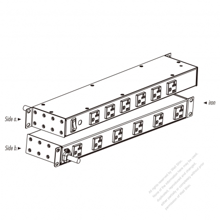 USA/ Canada Type PDU Server Power Strip NEMA 5-15R/5-20R, 12 outlets 3-Pin 15A/20A 125V