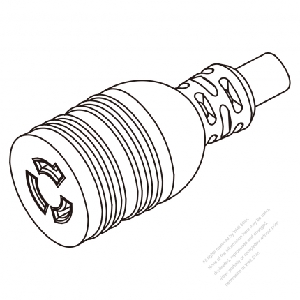 USA/Canada Twist Locking (L6-15R) 2 P 3 Wire Grounding , 15A 250V