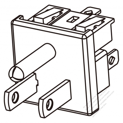 USA/Canada NEMA 5-15P Inlet, 2 P 3 Wire Grounding