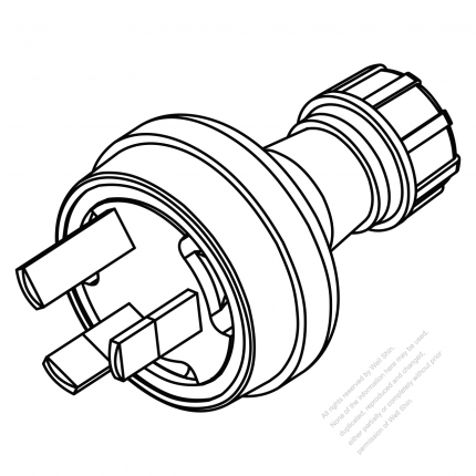 Australian Plug 3-Pin Straight, 10A 250V