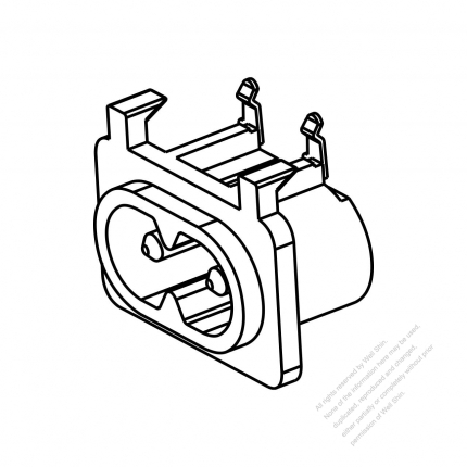 IEC 60320-1 (C8) Appliance Inlet 2.5A 250V