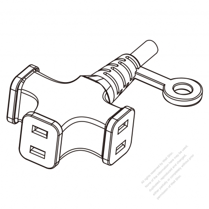 USA/Canada Multi-outlet AC Connector (NEMA 1-15R) Straight Blade 3 outlet, 2 P, 2 Wire Non-Grounding13A 125V