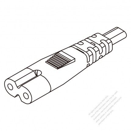 IEC 320 C7 Connectors 2-Pin Straight (2.5A/ 7A/ 10A/ 13A 125, 2.5A/ 7A/ 10A 250V)