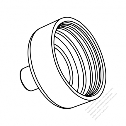 USA/Canada NEMA 5-15P Flanged Inlet, 2 P 3 Wire Grounding 15A 125V