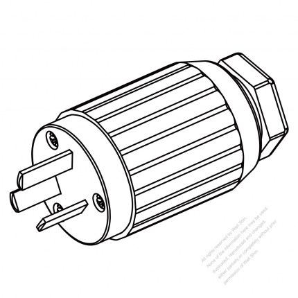 China Plug 3-Pin Straight, 10A 250V