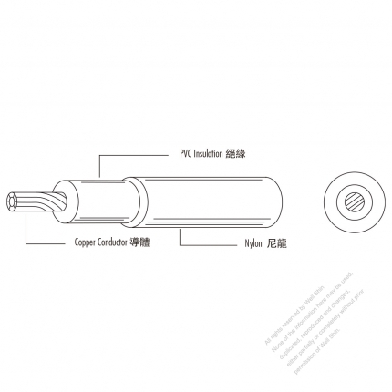 USA/Canada Type AC Power PVC Wire UL1319