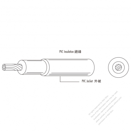 USA/Canada Type AC Power PVC Wire UL1120