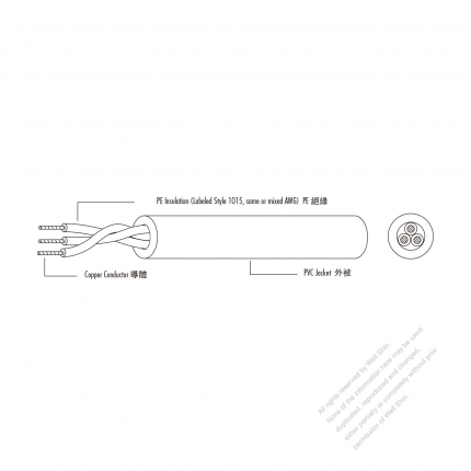 USA/Canada Type AC Power PE Insulated Cable UL2552