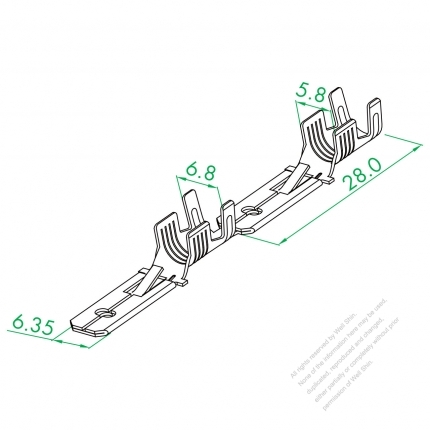 WS-250 Vertical Male Double Crimping Terminal