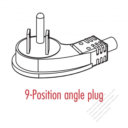 Taiwan/ Japan 3-Pin Elbow AC Plug, 7A/11A/15A 125V