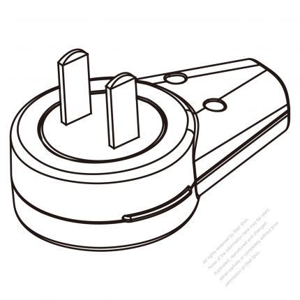 China (Rotatable) Plug 2-Pin 10A 250V