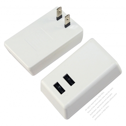 AC/DC 5V 1A USB X 2 Charger, China Plug Adapter