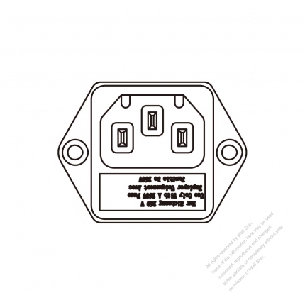 AC Socket IEC 60320-1 (C14) Appliance Inlet (fuse), Screw Type, 10A 250V