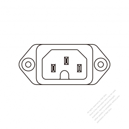 AC Socket IEC 60320-1 (C16) Appliance Inlet, Screw Type, 10A/ 15A