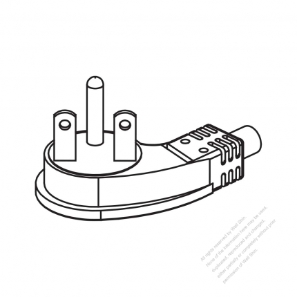 USA/Canada NEMA 6-15P Elbow AC Plug, 2 P/ 3 Wire Grounding 15A 250V