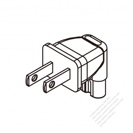 Japanese Angle Type 2-Pin AC Adapter Plug to IEC 320 C7 Female Connector7A 125V