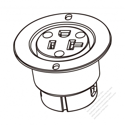 USA/Canada NEMA 5-15R/5-20R Outlet, 2 P 3 Wire Grounding 15A/20A 125V