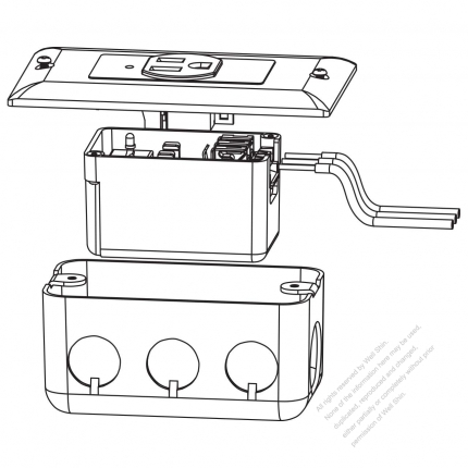 USA/Canada NEMA 5-15P Socket with panel, against electric shock 15A 125V