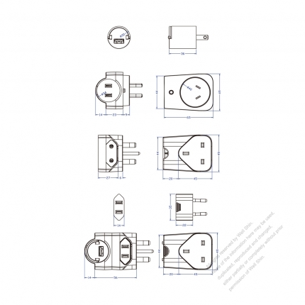 AC/DC 5V 1A Universal USB Charger USA/ Europe/ UK/ Australia