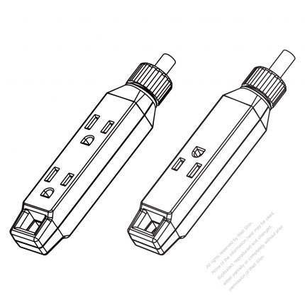 USA/Canada power strip 3-Pin(NEMA 5-15R) Straight Blade, Multi-outlet 1+2, heat-resistant 10A/13A/15A 125V