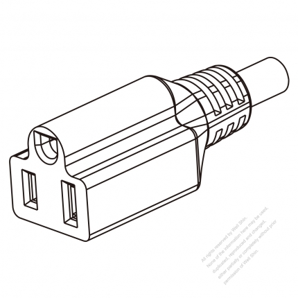 Taiwan AC Connector 3-Pin 10A-15A 125V