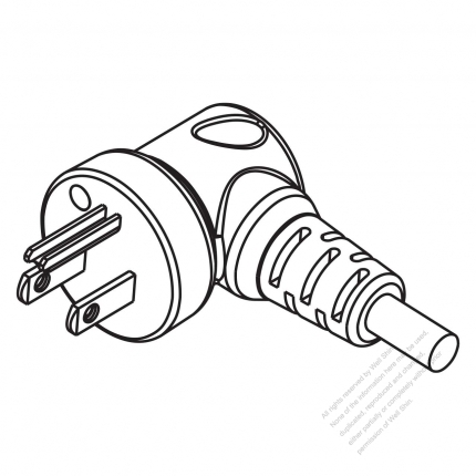 USA/Canada Hospital Grade AC Plug, NEMA 5-15P, 2 P, 3 Wire Grounding, 10/13/15A 125V