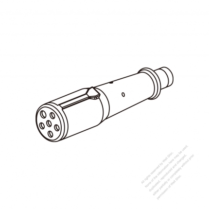 RV, Truck, Trailer  Heavy Duty Vehicle, Small 6-Female Round-Pin, Trailer End Connector