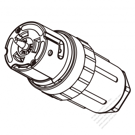 USA/Canada Marine Shore (NEMA SS2-50R) 4-Pin Straight blade Connector. 3 P, 4 Wire Grounding, 50A 125V/250V