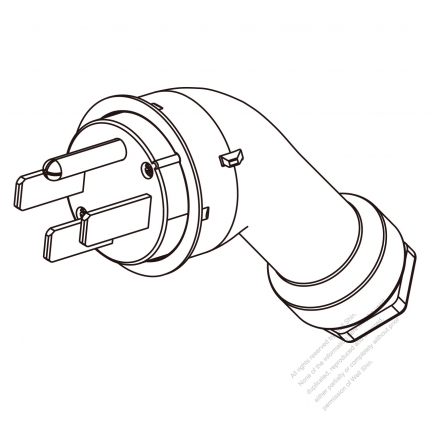 USA/Canada RV Plug (NEMA 14-50P)  4-Pin Straight, 3 P, 4 Wire Grounding 50A 125V/250V