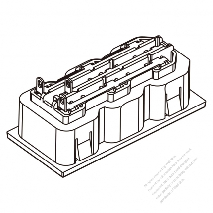 IEC 60320-2 Sheet F Appliance Outlet  X 3, (series terminal type) 10A/15A