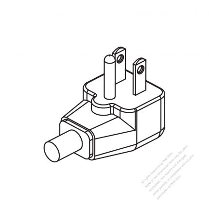 Taiwan/ Japan 3-Pin Elbow AC Plug, 9A/ 11A/ 15A 125V