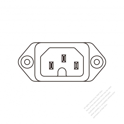 IEC 60320-1 (C16) Appliance Inlet, Screw Type, 10A/ 15A