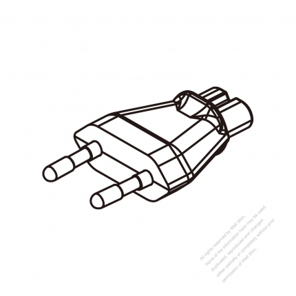 Adapter Plug, European to IEC 320 C7 Female Connector 2 to 2-Pin 2.5A 250V