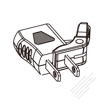 Adapter, US NEMA 1-15P Plug to 1-15 R Connector, with easy pull, ultrasonic type. 2 to 2 -Pin 10A/125V (No voltage conversion function)