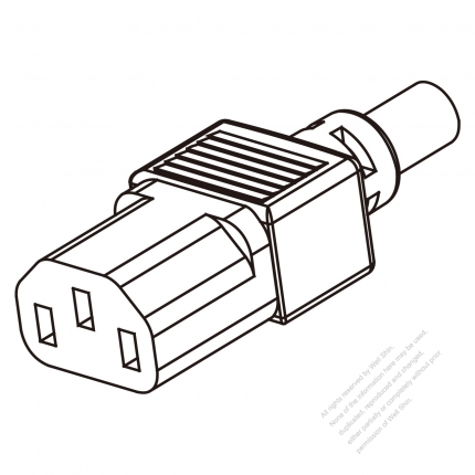 USA/Canada IEC 320 C13 Connectors 3-Pin Straight 10A/13A/15A 125V